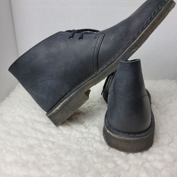 Clarks Original Chukka Desert  Boots Mens Size 8.5 Black Beeswax Leather - Picture 5 of 10